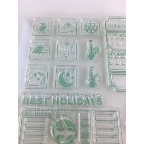 Daily Travel Planner Stamp Kit 25 Pcs Calendar Weather Activity Tracker mq - Picture 5 of 8